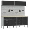 vidaXL Set di mobili da lavoro con cassetto con blocco 10 pz Nero