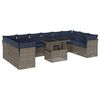 vidaXL Set Divani da Giardino 11 pz con Cuscini Grigio in Polyrattan