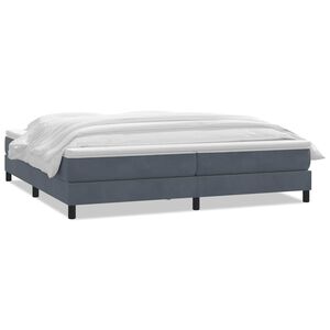 vidaXL Giroletto a Molle con Materasso Grigio Scuro 180x220 cm Velluto