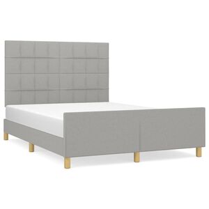 vidaXL Giroletto senza Materasso Grigio Chiaro 140x190 cm Tessuto