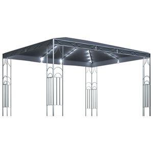 vidaXL Gazebo con Stringa di Luci LED 400x300 cm Antracite
