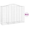 vidaXL Cesti Gabbioni ad Arco 13 pz 200x50x140/160 cm Ferro Zincato