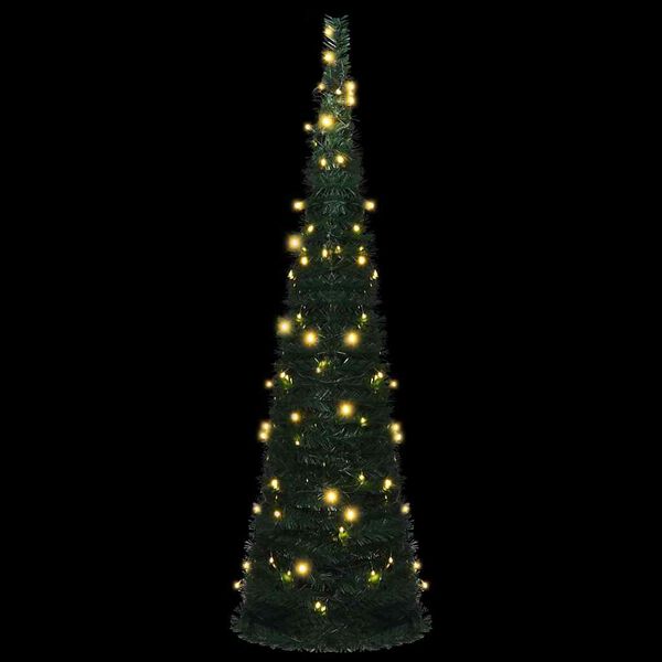 vidaXL Albero di Natale Artificiale Apribile Preilluminato Verde 150cm