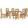 vidaXL Set da pranzo 7 pz Beige Legno di Quercia Massello