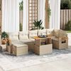 vidaXL Set Divano da Giardino 8 pz con Cuscini Beige Polyrattan Acacia