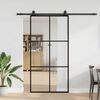 vidaXL Porta Scorrevole con Ferramenta Nera 102x205 cm in Vetro ESG