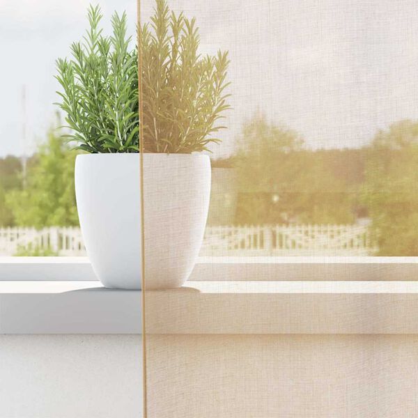 vidaXL Tende in Voile con Tasche per Aste 2 pz Sabbia