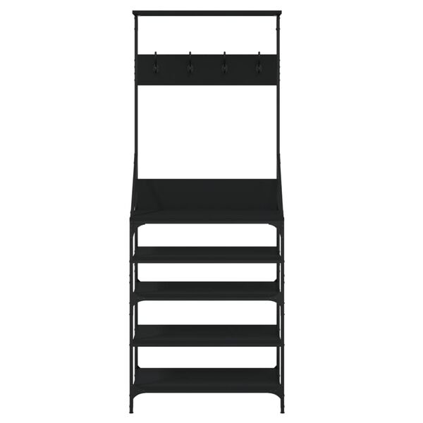 vidaXL Appendiabiti con Porta Scarpe Nero 70x34x184 cm