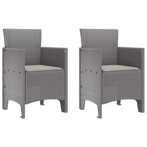 vidaXL Sedia da Giardino 2 pcs Grigio chiaro 53 x 49 x 85 cm PP