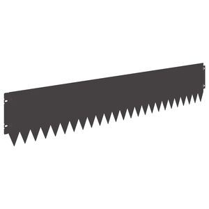 vidaXL Bordura per Prato 10 pcs 103 x 20 cm Acciaio Nero