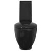 vidaXL Vaso WC in Ceramica da Bagno Rotondo Base con Scarico Nero