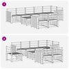 vidaXL Set divani 9 pcs Naturale Legno di Acacia Massello