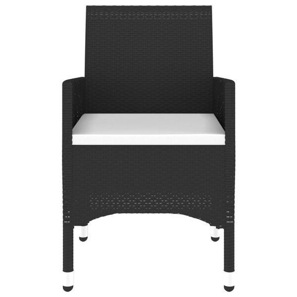 vidaXL Set da Pranzo da Giardino 7 pz in Polyrattan Nero