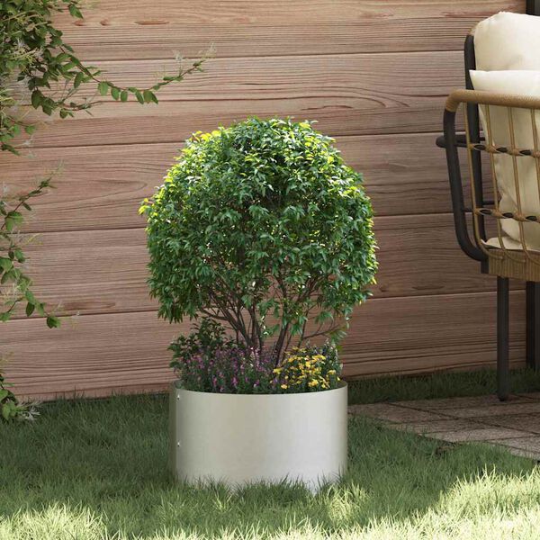 vidaXL Vaso da giardino Argento 30 x 30 x 20 cm Acciaio inossidabile
