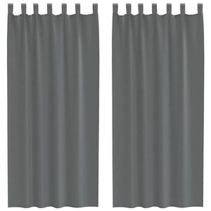 vidaXL Tende in Voile con Passanti 2 pz Grigio Scuro 140x245 cm