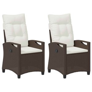 vidaXL Sedia da Giardino 2 pcs Marrone e Crema 56 x 60 x 112 cm