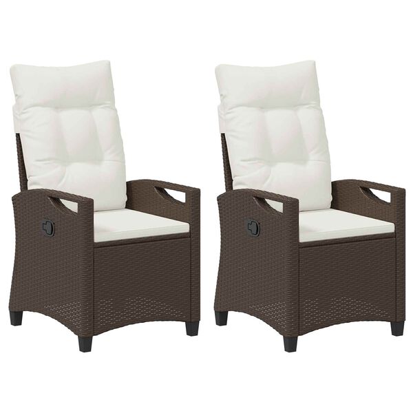 vidaXL Sedia da Giardino 2 pcs Marrone e Crema 56 x 60 x 112 cm