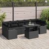 vidaXL Set Divano da Giardino con cuscino 8 pcs Nero polyrattan