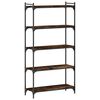 vidaXL Libreria a 5 Ripiani Rovere Fumo 80x30x154 cm Legno Multistrato