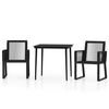 vidaXL Set Mobili da Pranzo per Giardino 3 pz Nero