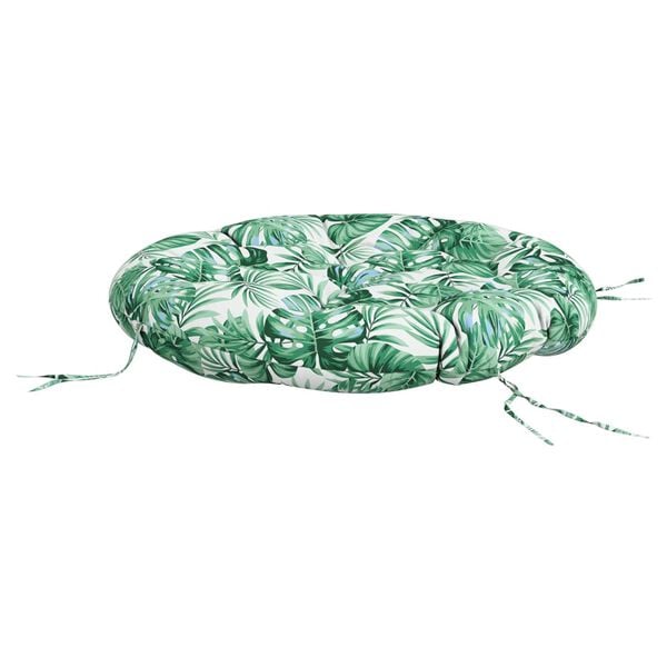 vidaXL Cuscino Rotondo Motivo a Foglie &Oslash; 100x11 cm in Tessuto Oxford