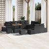 vidaXL Set Divano da Giardino con cuscino 13 pcs Nero Poly Rattan