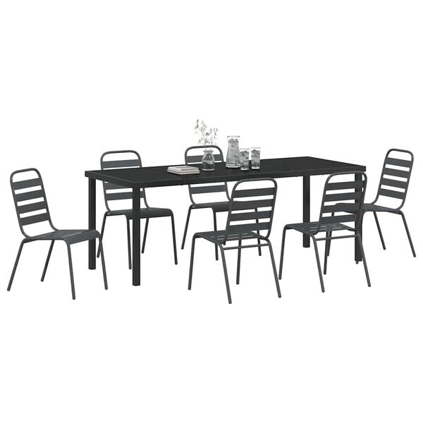 vidaXL Set da Pranzo per Giardino 7 pcs Antracite