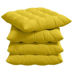 vidaXL Cuscini per Seduta 4 pz Tessuto Giallo Chiaro 40 x 40 x 6 cm