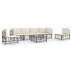 vidaXL Set Divani da Giardino 7 pz con Cuscini Antracite in Polyrattan