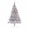 vidaXL Albero di Natale artificiale con luci integrate Argento 180 cm