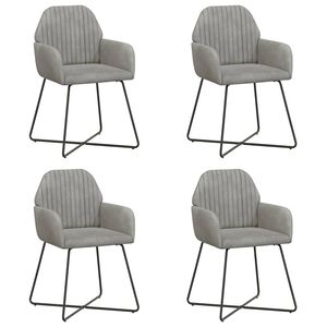 vidaXL Sedie da pranzo 4 pz Velluto Grigio Chiaro 55 x 50 x 84 cm
