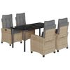 vidaXL Set Pranzo da Giardino 5 pz con Cuscini Beige Misto Polyrattan