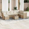vidaXL Set Divano da Giardino 9 pz con Cuscini Beige in Polyrattan