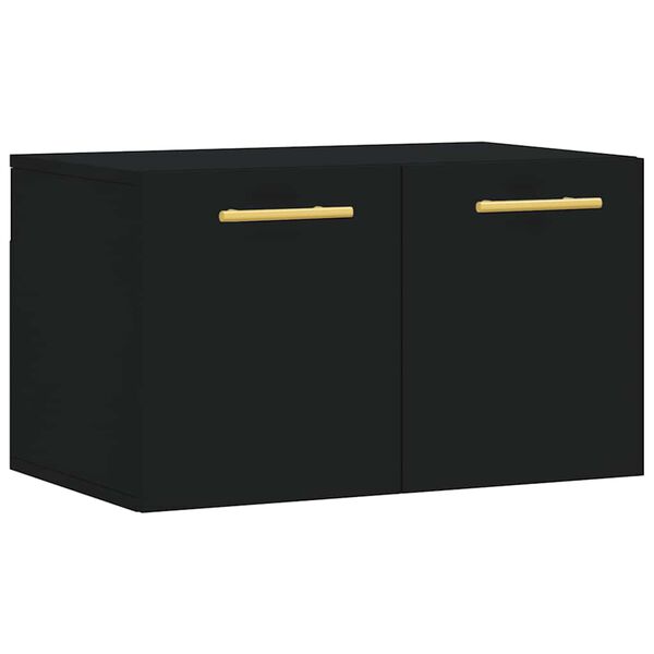 vidaXL Mobile a Parete Nero 60x36,5x35 cm in Legno Multistrato