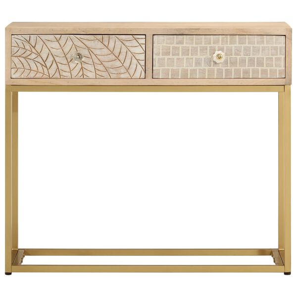 vidaXL Tavolo Consolle 90x30x76 cm in Legno Massello di Mango e Ferro