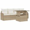 vidaXL Set Divano da Giardino con cuscino 5 pcs Beige Poly Rattan