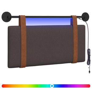 vidaXL Testiera sospesa Con luce LED Marrone Scuro PU Antico
