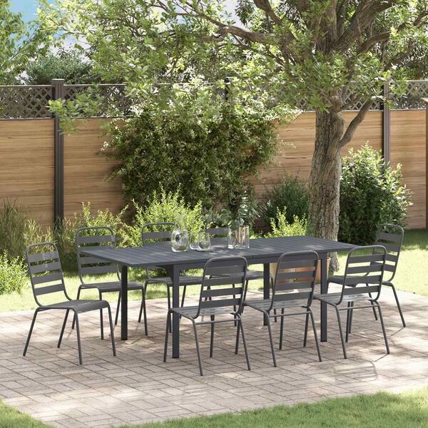 vidaXL Set da Pranzo per Giardino 9 pcs Antracite