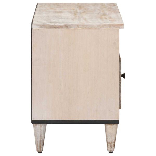 vidaXL Mobile TV Bianco 80 x 33,5 x 46 cm Legno di mango massello