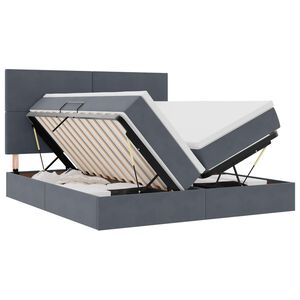 vidaXL Letto con contenitore LED e materasso Grigio Scuro 180 x 200 cm