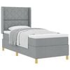 vidaXL Letto a molle con testiera Grigio chiaro 90 x 190 cm Tessuto