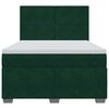 vidaXL Giroletto a Molle con Materasso Verde Scuro 140x190 cm Velluto