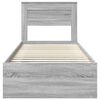 vidaXL Struttura del letto Grigio Sonoma 100 x 200 cm Pino massello