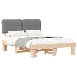 vidaXL Letto con Testiera Rivestita Grigio chiaro 160 x 200 cm