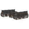 vidaXL Set Divano da Giardino 8 pz Grigio e Grigio Scuro polyrattan