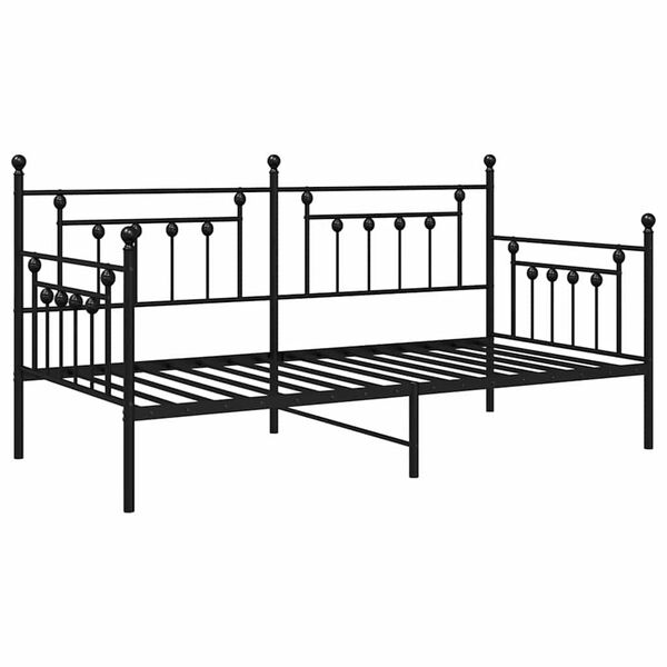 vidaXL Struttura per letto di giorno Nero 107 x 203 cm Acciaio