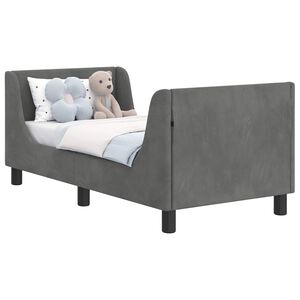 vidaXL Struttura letto per bambini con testata Grigio Scuro Velluto