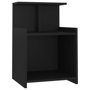 vidaXL Comodino Nero 40x35x60 cm in Legno Multistrato