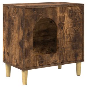 vidaXL Casa per Gatti Rovere fum&eacute; 51 x 30 x 52 cm Legno multistrato