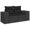 vidaXL Set Divani Giardino 10pz con Cuscini Nero in Polyrattan Acacia